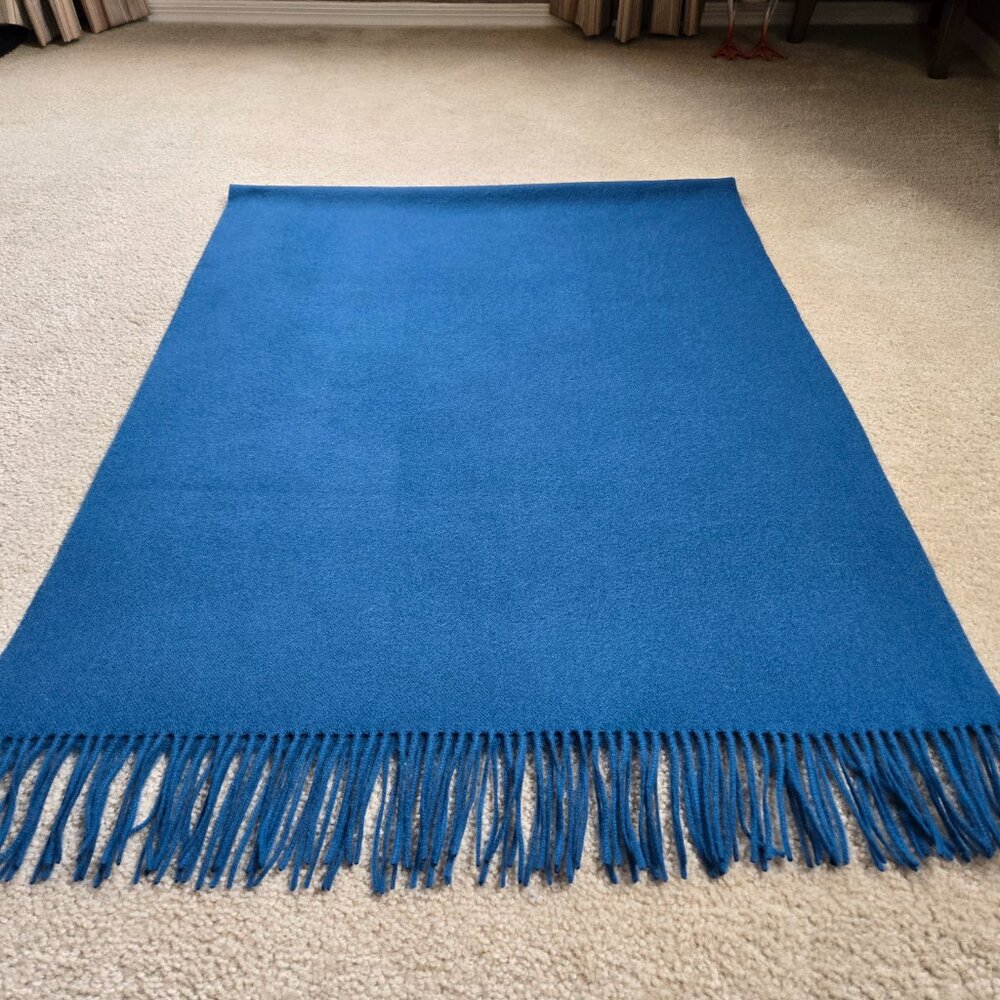 NWOT **TEAL** Cashmere Scarf Large Shawl Wrap - Picture 4 of 16